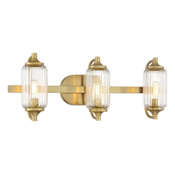 Holton 3-Light Bathroom Vanity in Warm Brass - Image 3