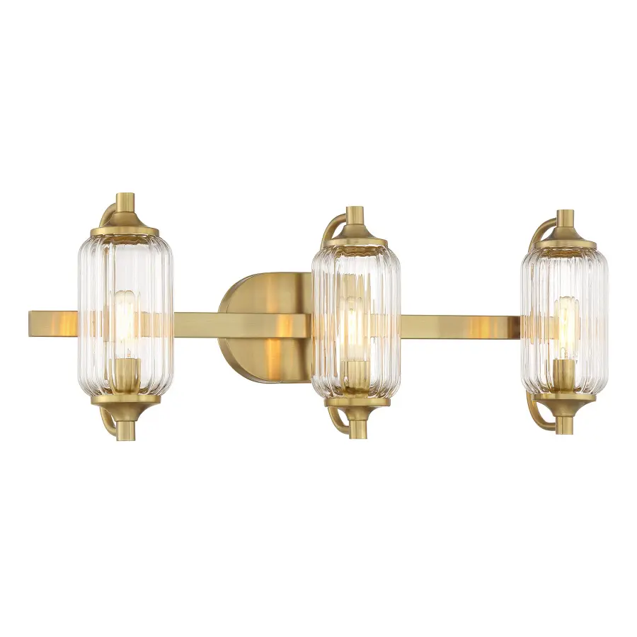 Holton 3-Light Bathroom Vanity in Warm Brass - Image 3