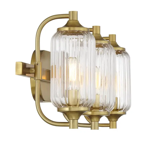 Holton 3-Light Bathroom Vanity in Warm Brass - Image 5