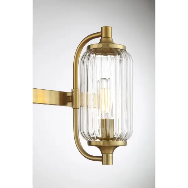 Holton 3-Light Bathroom Vanity in Warm Brass - Image 6