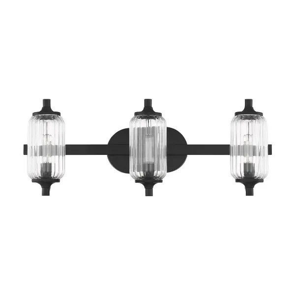 Holton 3-Light Bathroom Vanity Light in Matte Black - Image 2