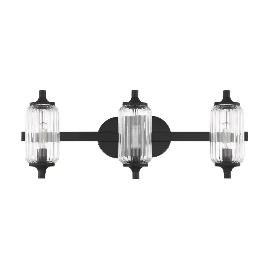 Holton 3-Light Bathroom Vanity Light in Matte Black - Image 2