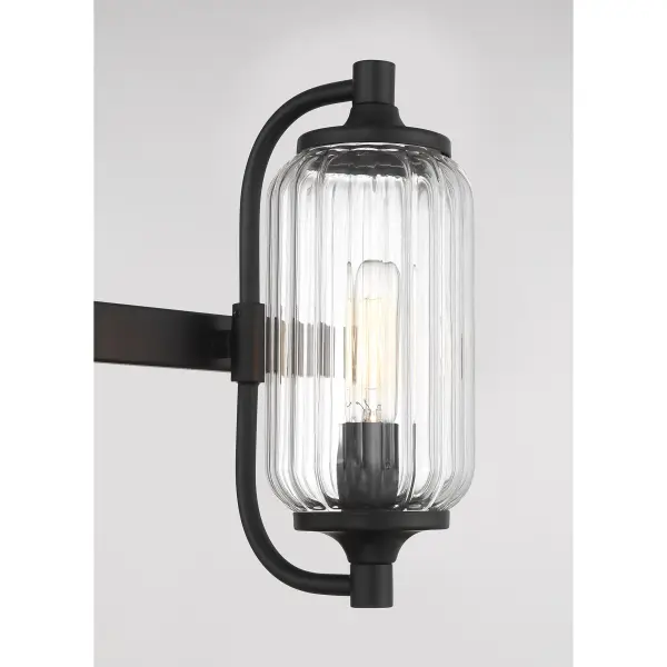 Holton 3-Light Bathroom Vanity Light in Matte Black - Image 5