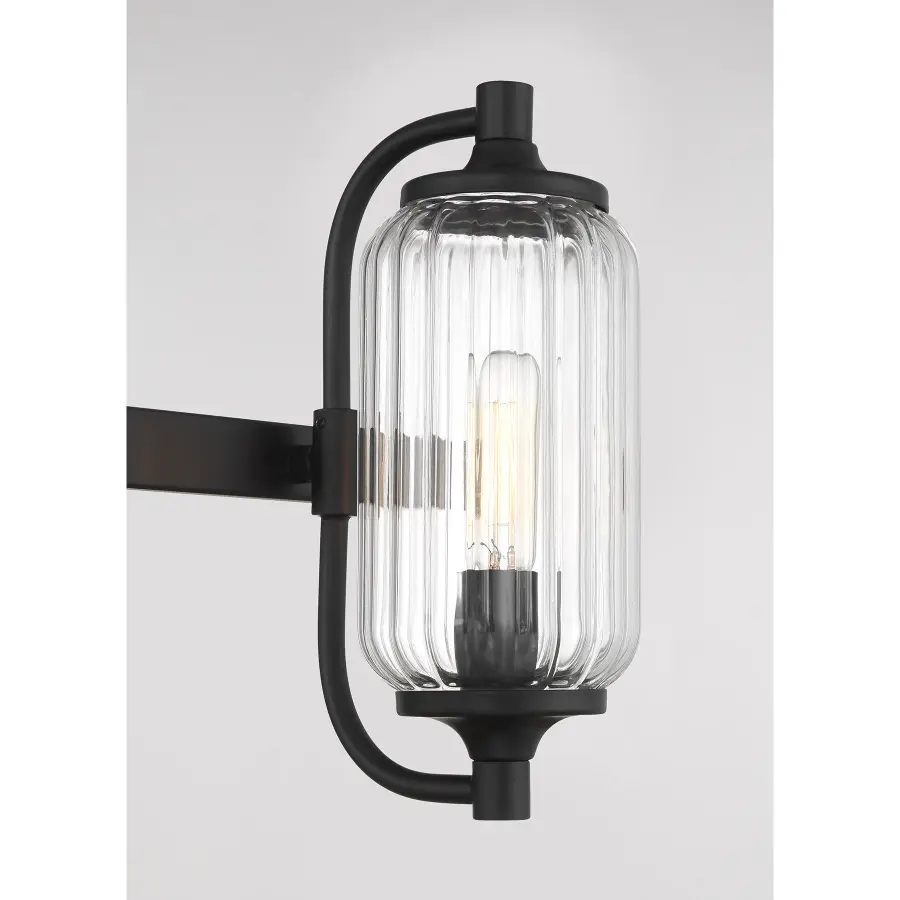 Holton 3-Light Bathroom Vanity Light in Matte Black - Image 5