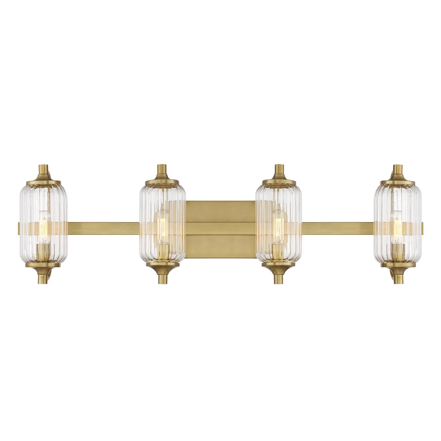 Holton Four Light Bathroom Vanity in Warm Brass