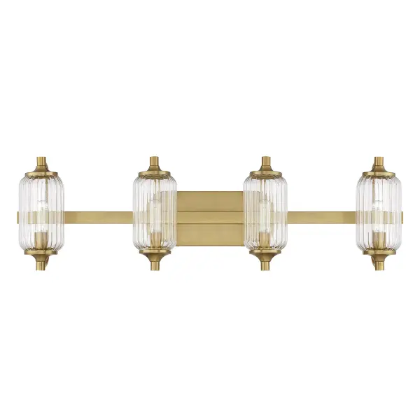 Holton Four Light Bathroom Vanity in Warm Brass - Image 2