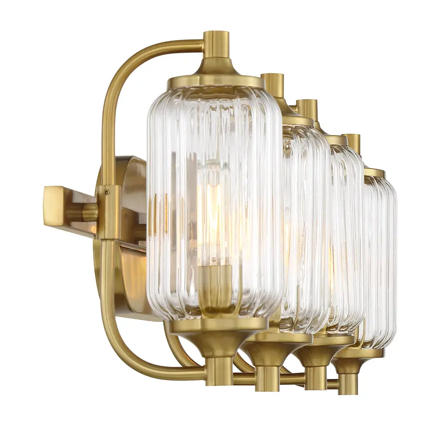 Holton Four Light Bathroom Vanity in Warm Brass - Image 5