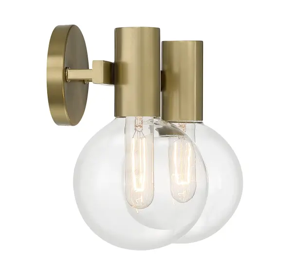 Wright Two Light Bathroom Vanity in Warm Brass - Image 5