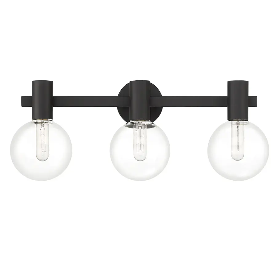 Wright 3-Light Bathroom Vanity Light in Matte Black - Image 2