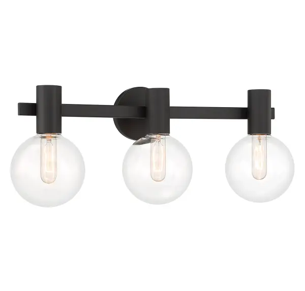 Wright 3-Light Bathroom Vanity Light in Matte Black - Image 3