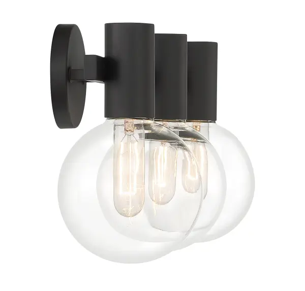 Wright 3-Light Bathroom Vanity Light in Matte Black - Image 5