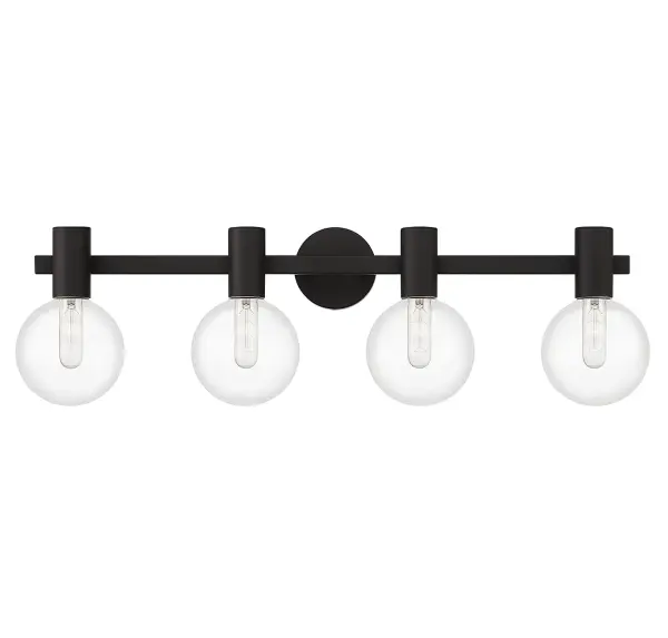 Wright 4-Light Bathroom Vanity Light in Matte Black - Image 2