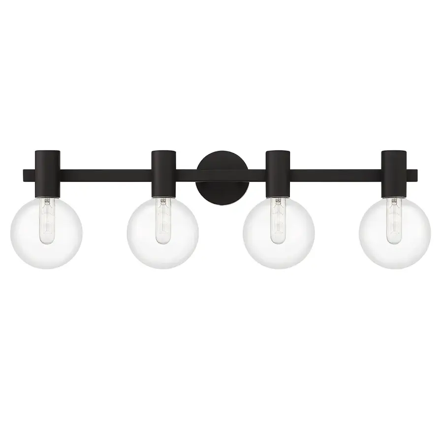 Wright 4-Light Bathroom Vanity Light in Matte Black - Image 2