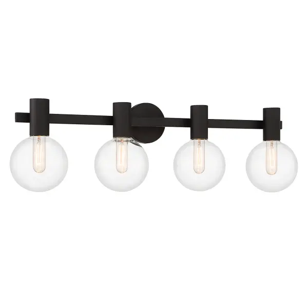 Wright 4-Light Bathroom Vanity Light in Matte Black - Image 3