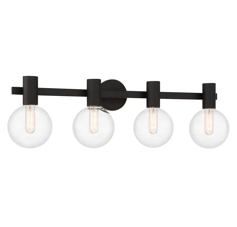 Wright 4-Light Bathroom Vanity Light in Matte Black - Image 3