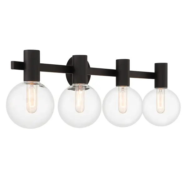 Wright 4-Light Bathroom Vanity Light in Matte Black - Image 4