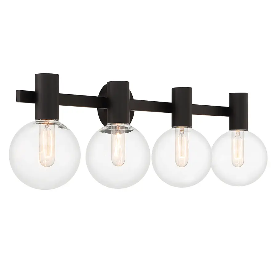 Wright 4-Light Bathroom Vanity Light in Matte Black - Image 4