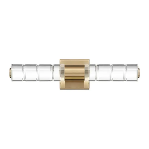 The Beale LED vanity light combines textured K9 crystal batons with a sophisticated Noble Brass finish, delivering both style and efficiency. Its integrated LED provides bright, warm illumination perfect for bathroom tasks.