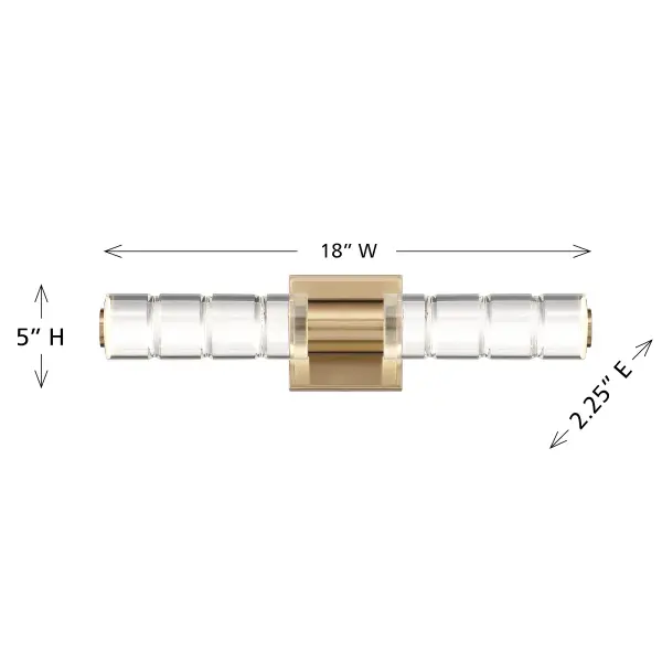 Beale LED Bathroom Vanity Light in Noble Brass - Image 6