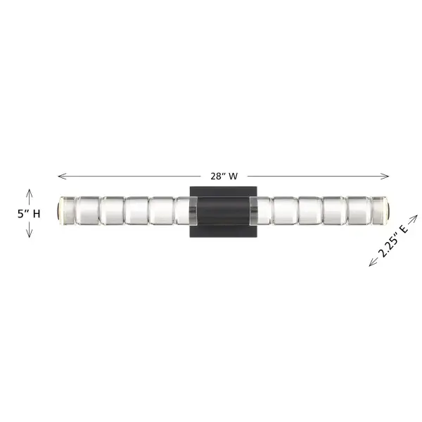 Beale LED Bathroom Vanity Light in Black Lustre - Image 7