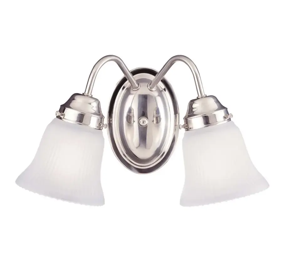 Brighton 2-Light Bathroom Vanity Light in Satin Nickel
