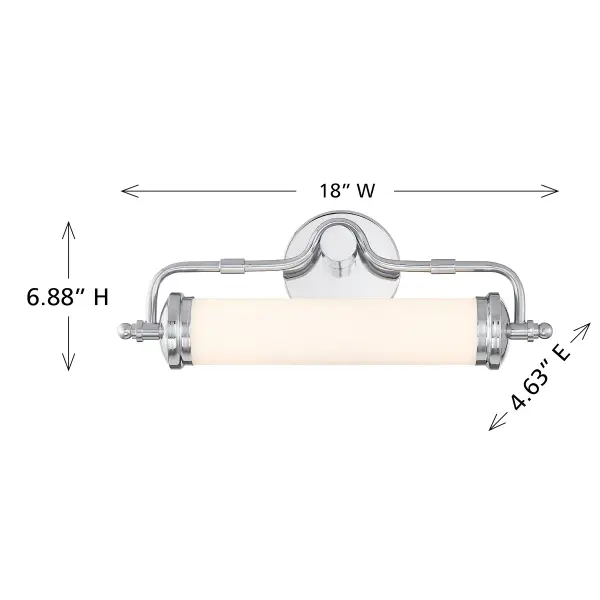 Keller 18" LED Bathroom Vanity Light in Chrome - Image 6