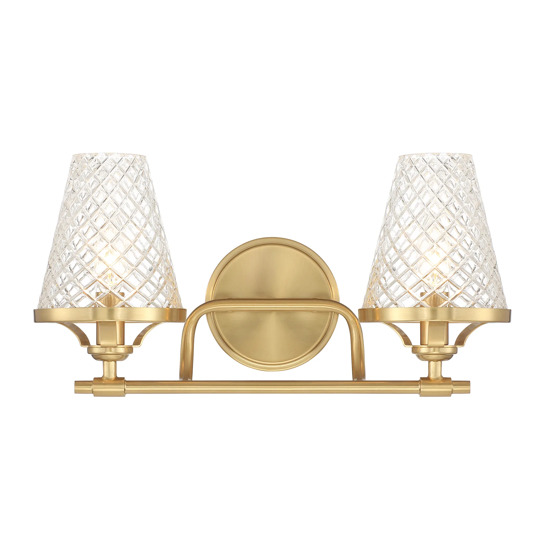 Candler Two Light Bathroom Vanity in Warm Brass