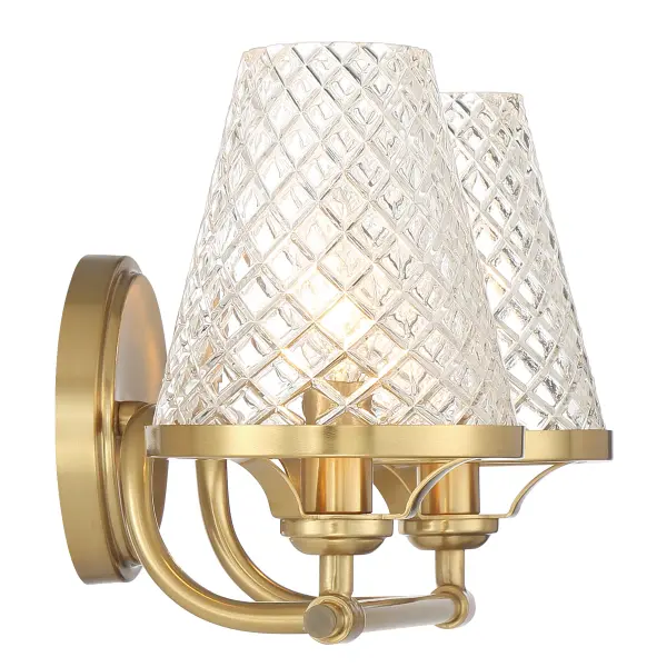 Candler 2-Light Bathroom Vanity Light in Warm Brass - Image 5