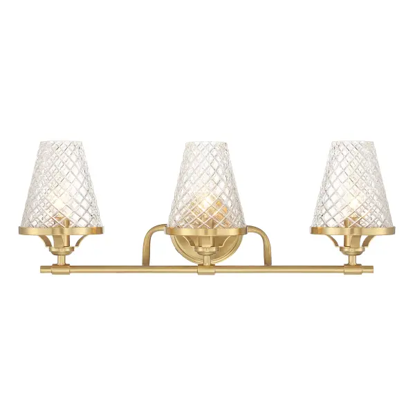 Candler 3-Light Bathroom Vanity Light in Warm Brass - Image 1
