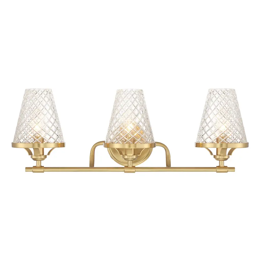 Candler 3-Light Bathroom Vanity Light in Warm Brass - Image 1