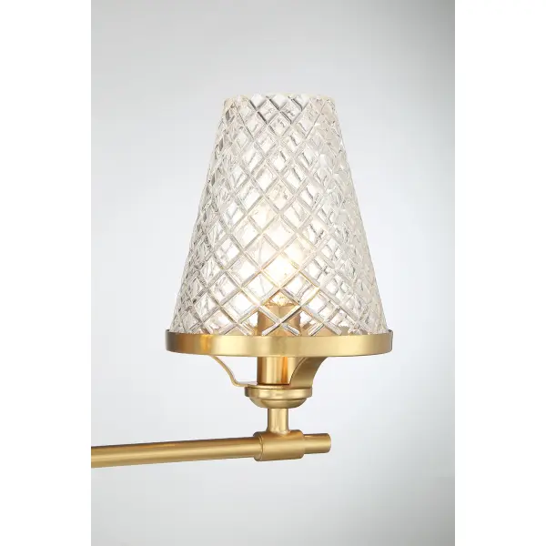 Candler 3-Light Bathroom Vanity Light in Warm Brass - Image 6