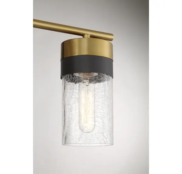 Brickell 3-Light Bathroom Vanity Light in Warm Brass and Black - Image 6