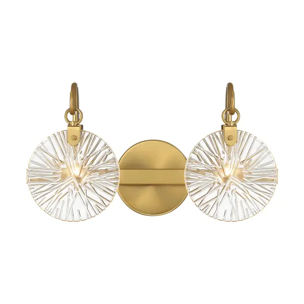 Addison Two Light Bathroom Vanity in Warm Brass - Image 1