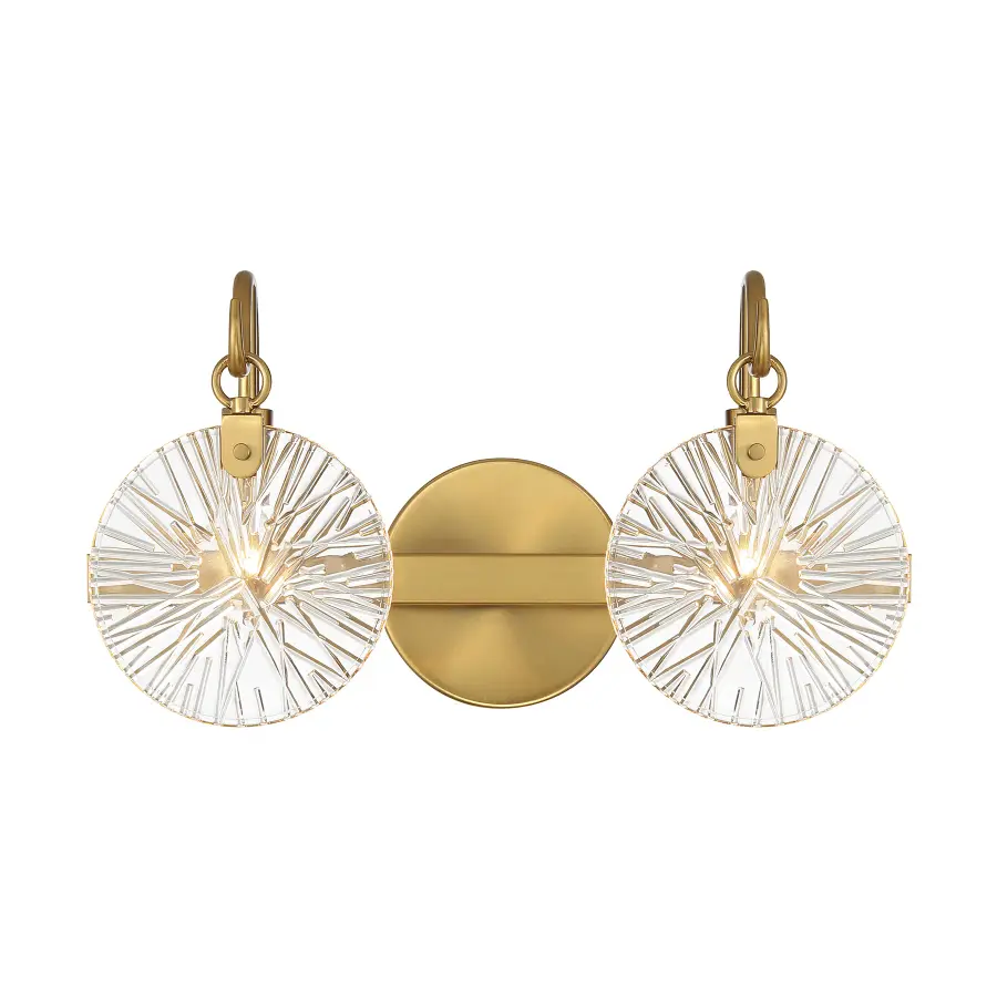 Addison Two Light Bathroom Vanity in Warm Brass - Image 1