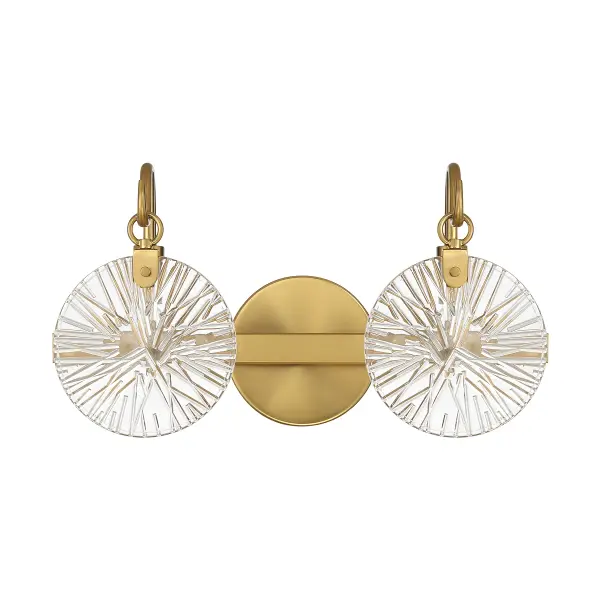 Addison Two Light Bathroom Vanity in Warm Brass - Image 2
