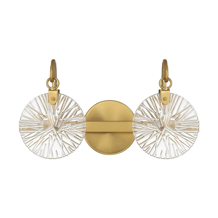 Addison Two Light Bathroom Vanity in Warm Brass - Image 2