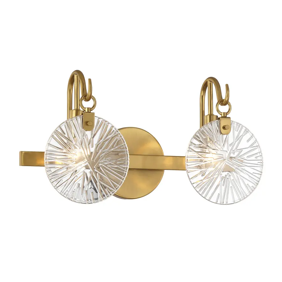 Addison Two Light Bathroom Vanity in Warm Brass - Image 3