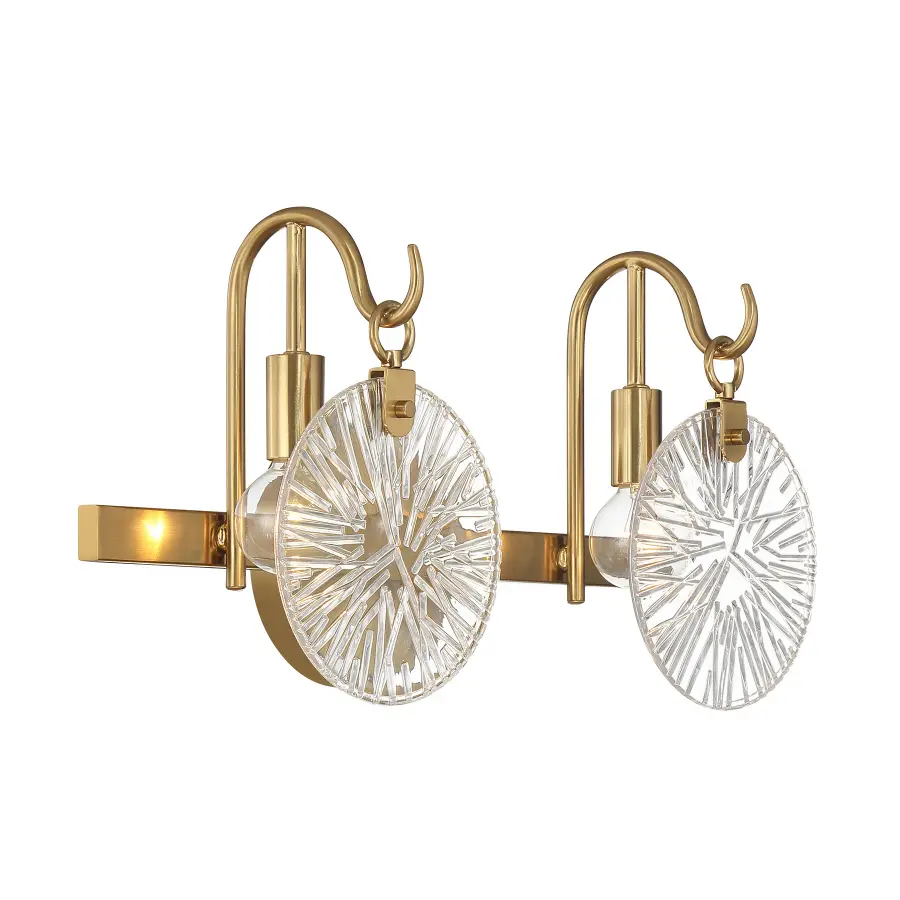 Addison Two Light Bathroom Vanity in Warm Brass - Image 4