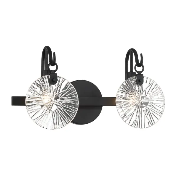 Addison 2-Light Bathroom Vanity Light in Matte Black - Image 3