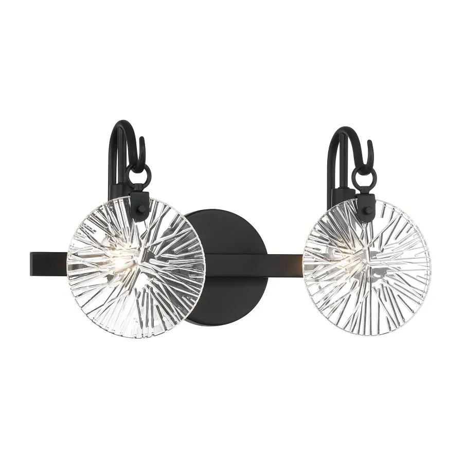 Addison 2-Light Bathroom Vanity Light in Matte Black - Image 3