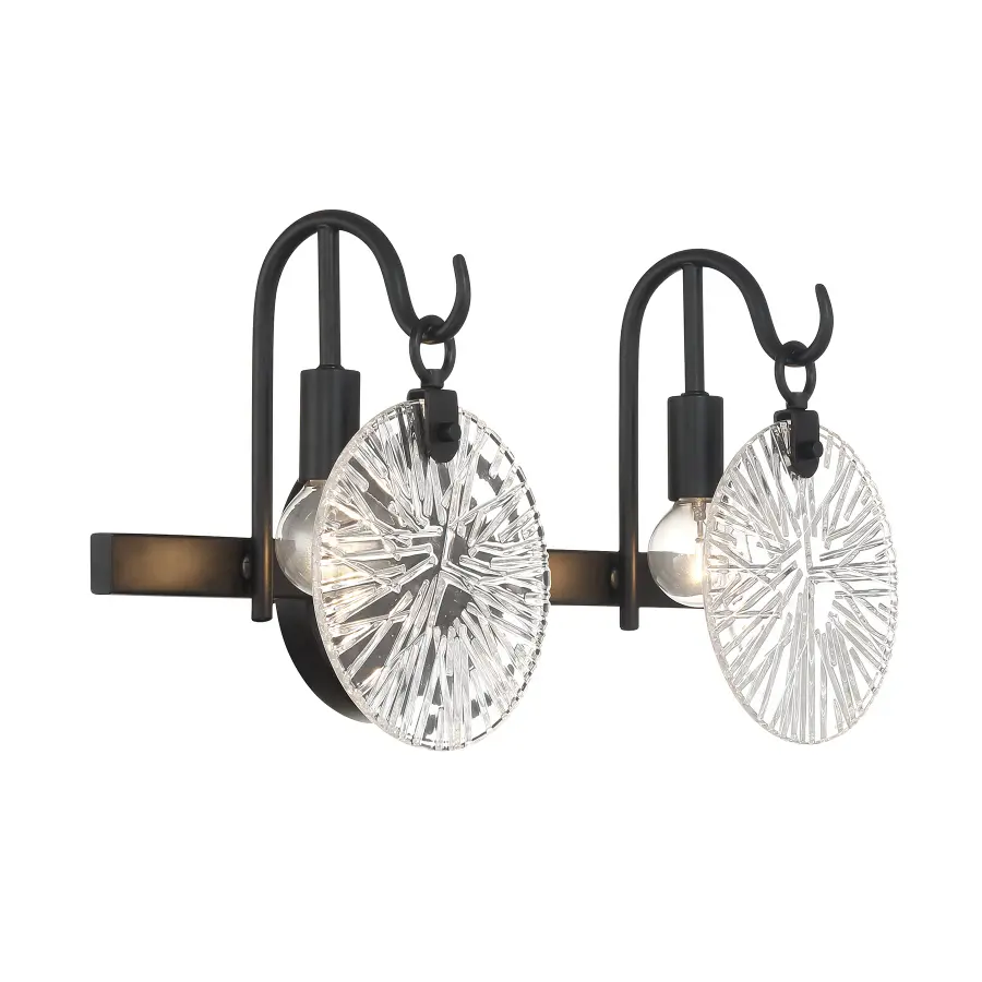 Addison 2-Light Bathroom Vanity Light in Matte Black - Image 4