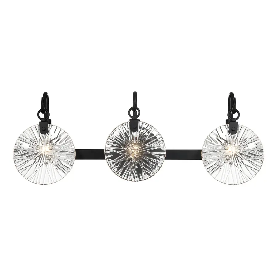 Addison 3-Light Bathroom Vanity Light in Matte Black - Image 1