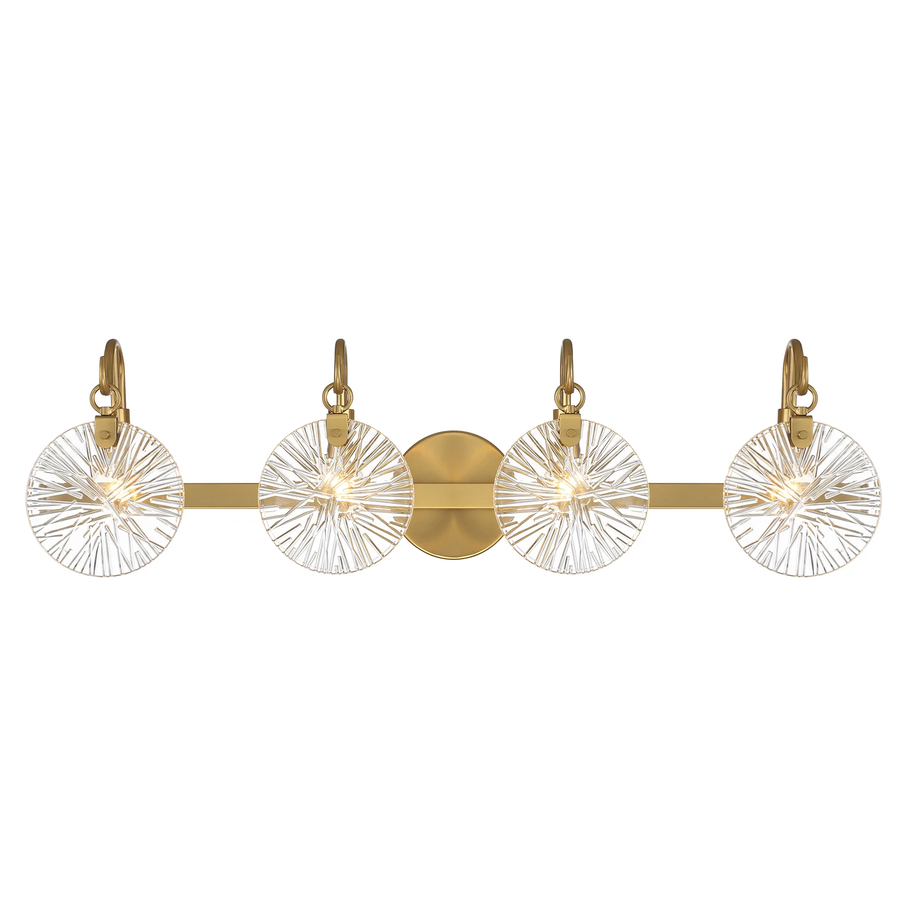 Addison Four Light Bathroom Vanity in Warm Brass