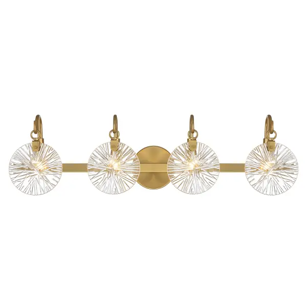 Addison Four Light Bathroom Vanity in Warm Brass - Image 1