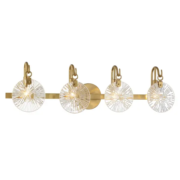 Addison Four Light Bathroom Vanity in Warm Brass - Image 3
