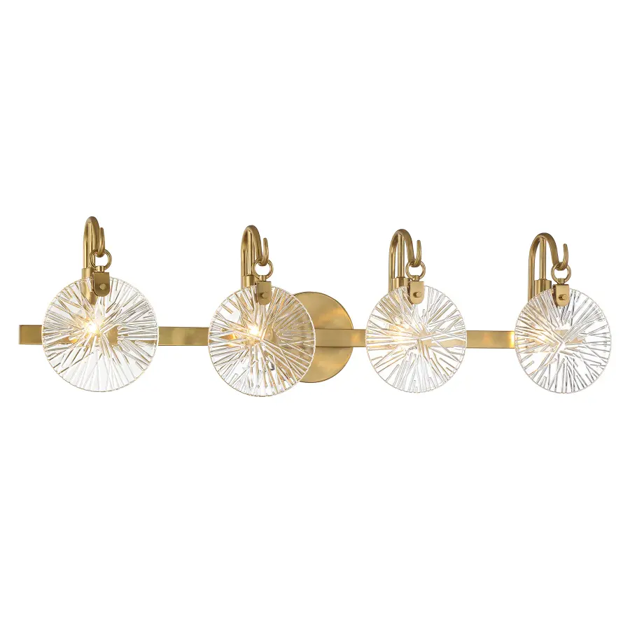 Addison Four Light Bathroom Vanity in Warm Brass - Image 3