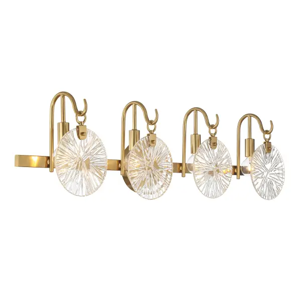 Addison Four Light Bathroom Vanity in Warm Brass - Image 4