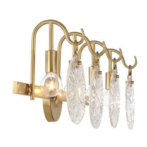 Addison Four Light Bathroom Vanity in Warm Brass - Image 5
