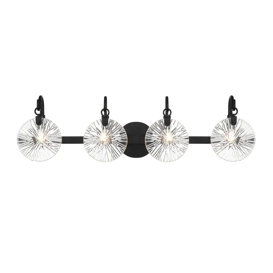 Addison 4-Light Bathroom Vanity Light in Matte Black - Image 1