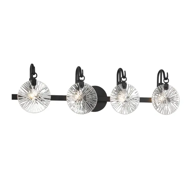 Addison 4-Light Bathroom Vanity Light in Matte Black - Image 3